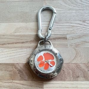 SC Clemson paw print watch on carabiner NEW BATTERY